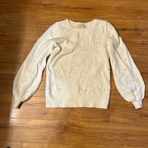 White sweater with pearls